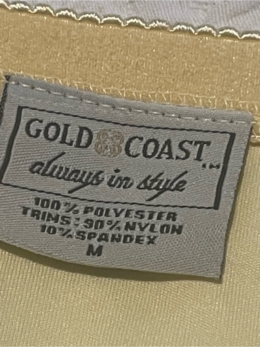 Gold Coast yellow gold half slip - 'Always in Style' label M elastic waist 24L